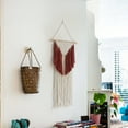 thumbnail image 5 of Twfbrm Macrame Wall Hanging Decor, 14"x30" Cotton Woven White and Red Geometric Tapestry, Vintage Handmade Chic Bohemian Tassel Tapestry, Farmhouse Wall Art Home Decoration for Bedroom Living Room, 5 of 8