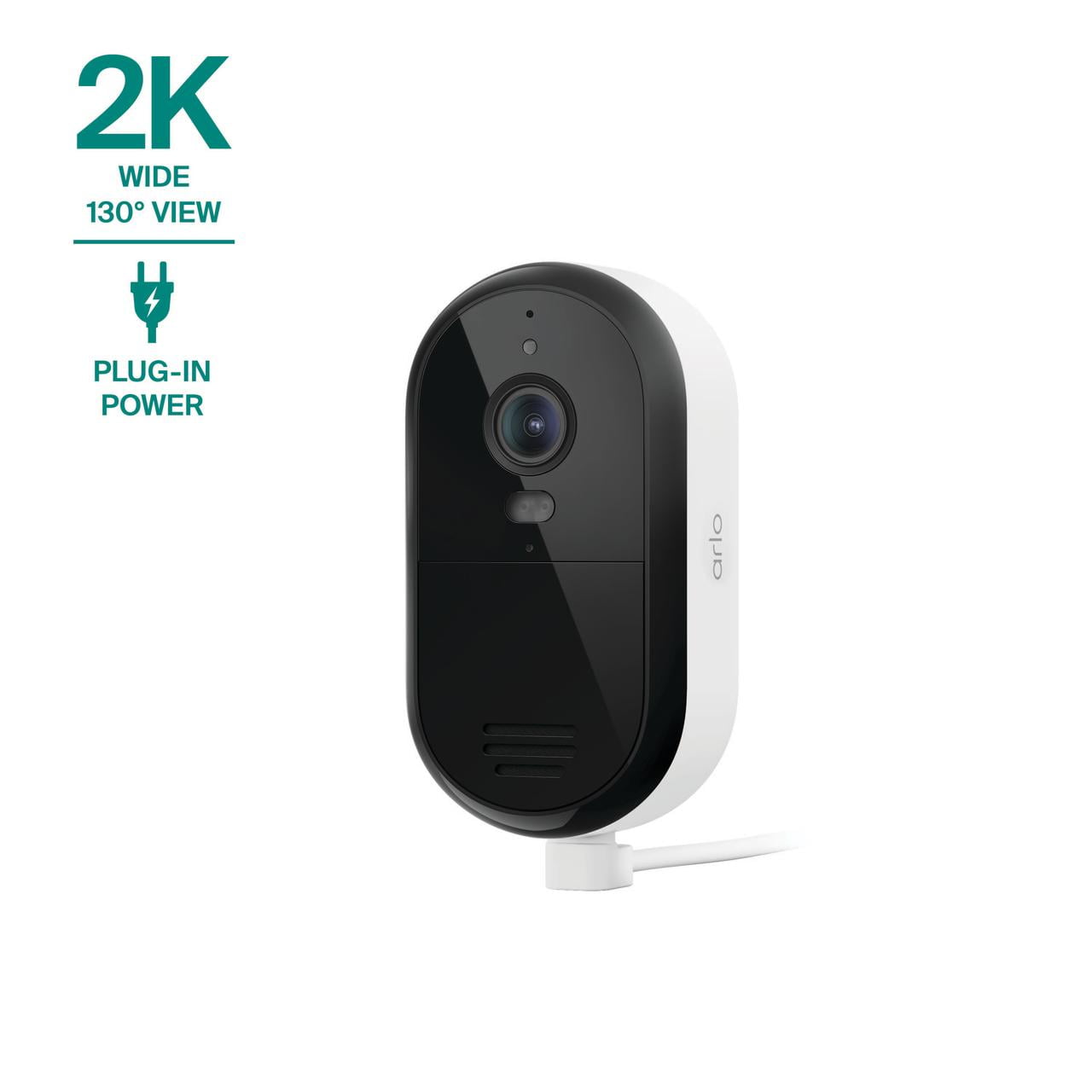 Arlo Essential Security Camera 2K (2025 Release) - Wired Plug-In Power Outdoor Camera, 1-Cam