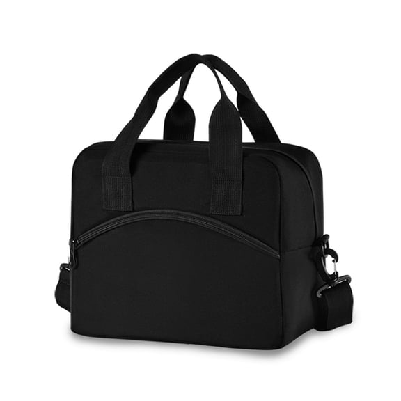joogoo Black Insulated Lunch Bags Reusable Cooler Box with Shoulder Strap
