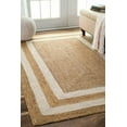 thumbnail image 1 of Indian Handmade Braided Pure Jute with White Design Area Rugs , Floor Decor Carpet Size 2 x 2 Square Feet ( 60 cm x 60 cm ), 1 of 3