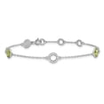 thumbnail image 3 of Auriga 925 Sterling Silver RH Plated Diamond & Peridot w/1inch Ext. Bracelet for Women, 3 of 6