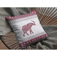 thumbnail image 3 of 26â€ Red White Ornate Elephant Indoor Outdoor Throw Pillow, 3 of 4