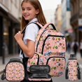 thumbnail image 2 of Pzuqiu Pink Farm Tractor 4-Piece Girls Backpack Set - 17 Inch Large Capacity Schoolbag with Insulated Lunch Box Pencil Case Water Bottle Holder Bookbag for Girls 10-12 Elementary Middle School, 2 of 7