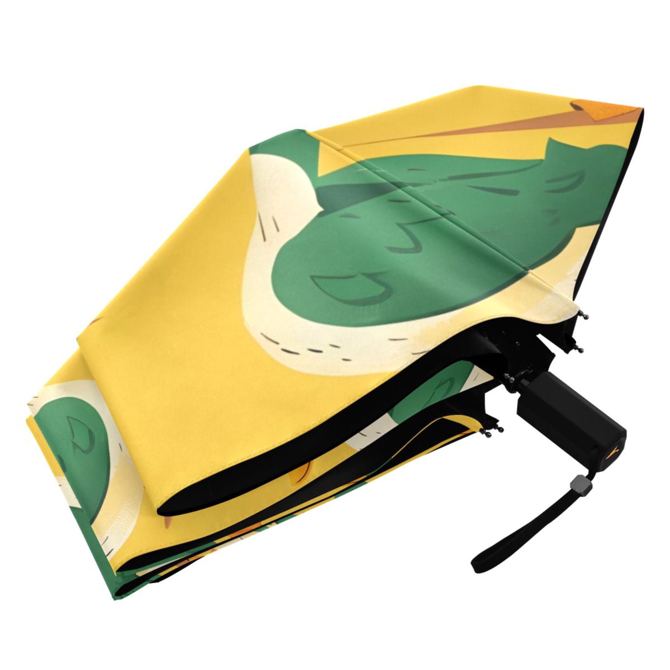 Cartoon Happy Duck Compact Sun Umbrella Windproof Travel Umbrellas for Rain Strong Portable UV Protection