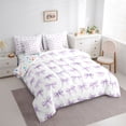 thumbnail image 2 of Erosebridal Ribbon Purple Bowknot 7 Pieces Bedding Comforter Set For Girls,Cute Bows Kawaii Bowtie Full Bedding Set,Reversible, 2 of 7