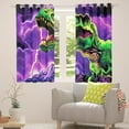 thumbnail image 5 of Dinosaur Curtains 3D Jungle Animal 2 Panels 52"Wx84"L Curtains & Drapes,Green Dino Blackout Curtains Volcanic Lightning Curtains,Prehistoric Reptile Dinosaurios Room Decor, 5 of 6