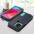 thumbnail image 5 of SaniMore for Motorola Moto G (2023) 6.5" Hybird Case, Rugged PC Back Shockproof TPU Shell Metal Hidden Kickstand Drop Resistant Anti-slip Heavy Duty Protective Cover, Darkblue+Mint, 5 of 9