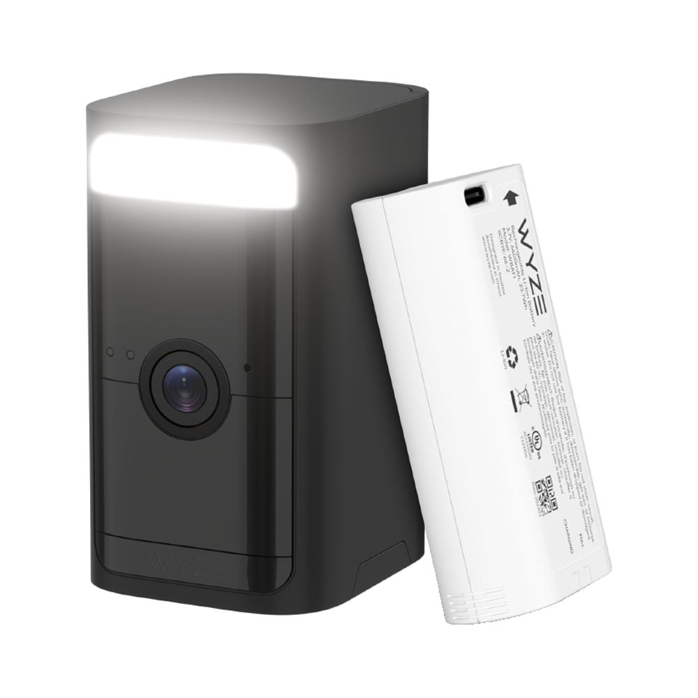 Wyze 2K HDR Wireless Outdoor/Indoor Security Camera, Color Night Vision, Integrated Spotlight & Siren, Rechargable Battery, 2-Way Audio - White, 1-Pack