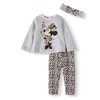 Disney Minnie Mouse Baby Girl French Terry Top, Leggings, & Headband, 3pc Outfit Set