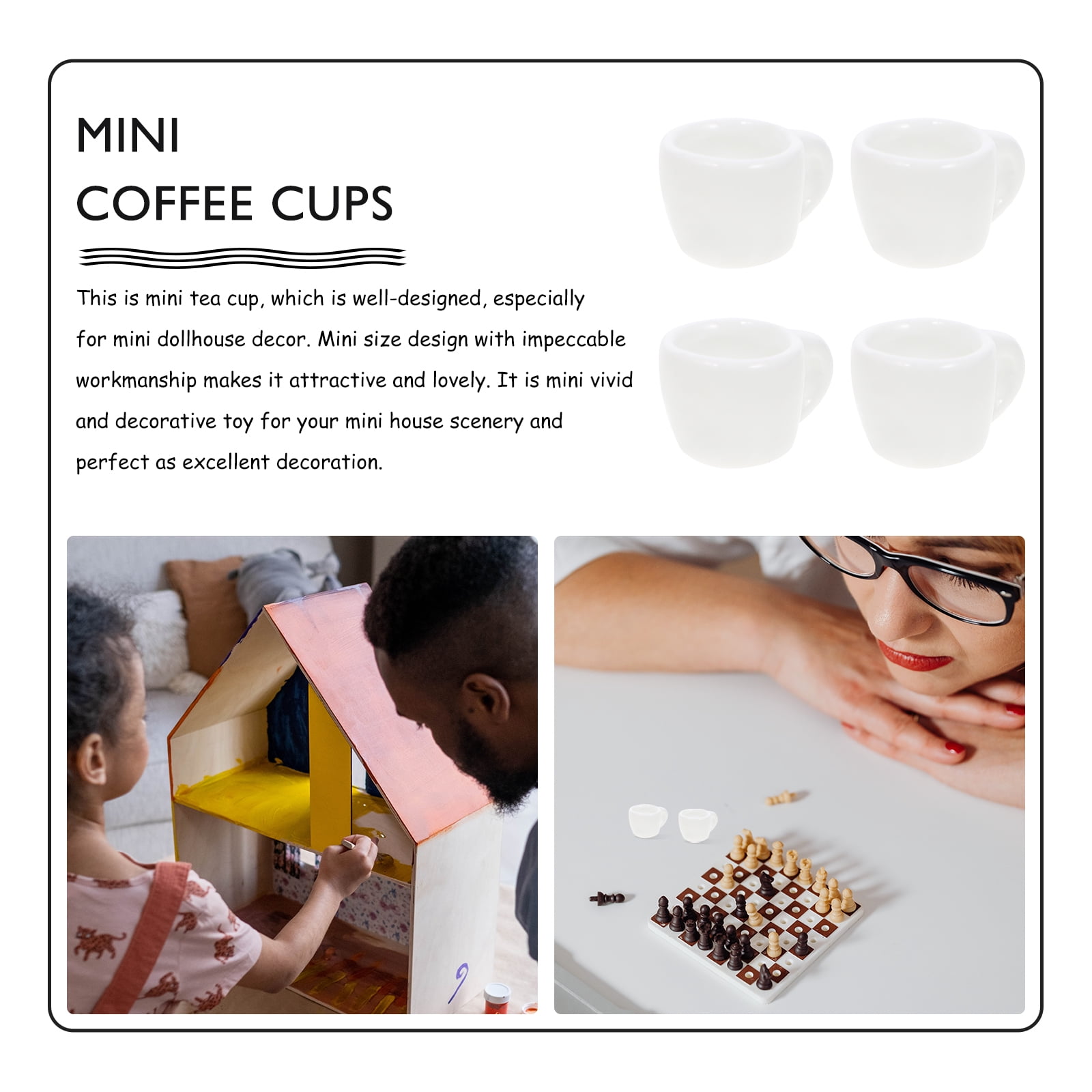 8 Pcs Mini Ceramic Mug Porcelain Coffee Cups Miniatures White Mugs Ceramics Child