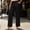 Black women's high waisted trousers with pockets a1, variant on Usloyux Women's Straight Leg High Waisted Trousers with Pockets Solid Elegant Office Long Pants Casual Workwear Bottoms, Light Blue XL