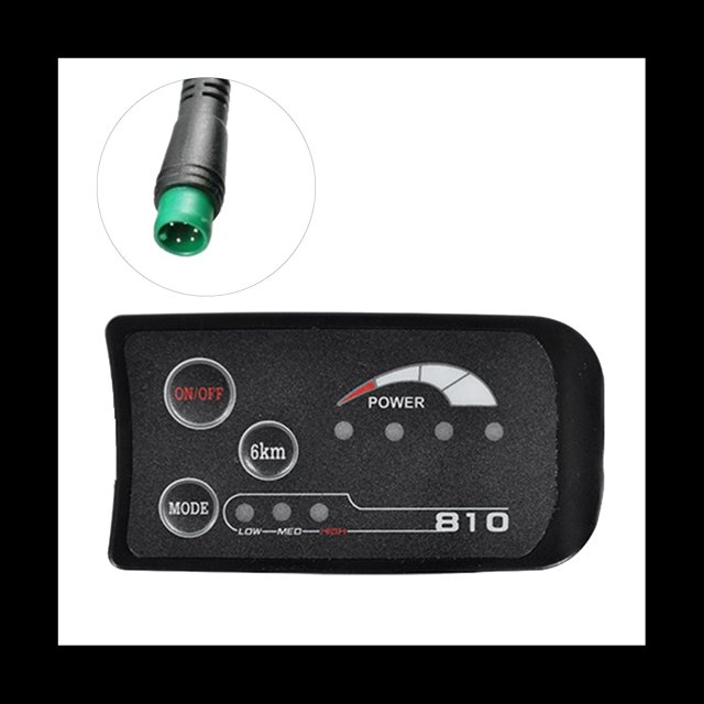 5PIN 48V S810 E-Bike Medidor de Pantalla LED IP65 UART para Bicicleta EléCtrica Medidor de Bicicleta EléCtrica