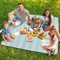 thumbnail image 7 of Cute Little Duckling Blue Stripes Waterproof Picnic Blanket with Foldable Zipper, Suitable for Outdoor Use, Suitable for Travel, Camping, Beaches, Parks, Grasslands, Picnic Blanket Accessories, 7 of 7