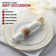 thumbnail image 7 of Pre Rolled Plastic Silverware Sets for Parties (50 Pack) Gold Cutlery Set, Disposable Spoons, Forks, Knives, Napkins Prewrapped, Heavy Duty Utensils Individually Wrapped for Wedding, Thanksgiving, 7 of 7