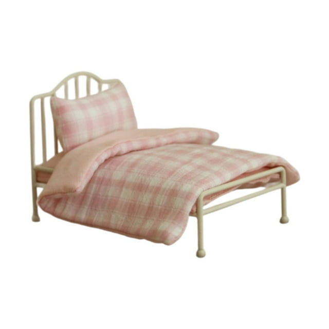 Muebles de casa de muñecas en miniatura en miniatura 1:12 accesorios de dormitorio de casa de muñecas realista con ropa de cama para jugar