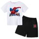 thumbnail image 3 of Conjunto de ropa de verano para niños y niñas con superhéroes, camiseta de manga corta de algodón y pantalones cortos, traje informal con estampado de Spider-Man, 3 of 5