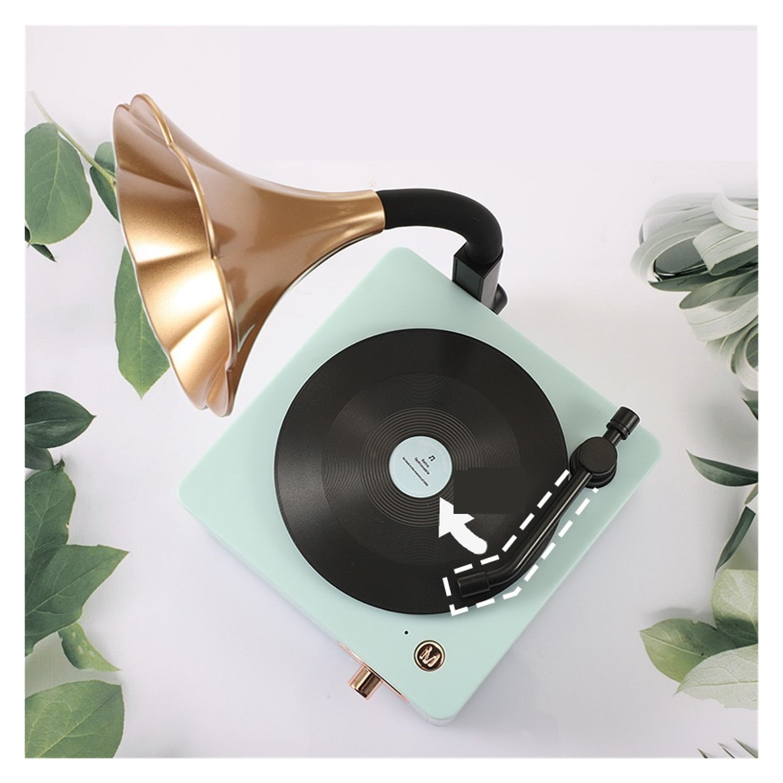 Speaker Retro Vinyl Phonograph Stereo Desktop Wireless Creative Rotary Speaker Girls Gifts ,Perfect Gift