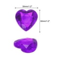 thumbnail image 2 of Uxcell 20Pcs Acrylic Flat Back Rhinestones 30mm/1.2 inch Heart Artificial Gemstone for Crafts Jewelry Making Deep Purple, 2 of 7
