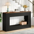 thumbnail image 3 of Tribesigns Modern Console Table, 55-Inch Wood Entryway Table with Storage, Narrow Long Sofa Table Behind Couch Table for Living Room, Foyer, Hallway, Black, 3 of 9