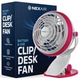 thumbnail image 1 of Ventilador NEXAIR NEXAIR de 4 clips o de escritorio, alimentado por USB o pilas de 10 cm, 1 of 7