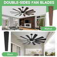thumbnail image 3 of 72 inch Large Outdoor Ceiling Fans for Patios with Light, Modern Industrial Quiet DC Wind-mill Fan with Remote, 12 Dual Finish Blades, 3CCT Dimmable, Indoor Outside Patios Porch Living Room, 3 of 15