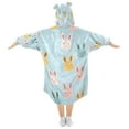thumbnail image 2 of FORMRS Wearable Blanket Hoodie with Sleeves for Kids Cozy Flannel Sweatshirt, Cute Rabbits, 2 of 7