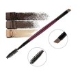 thumbnail image 2 of Zonghan Double Sided Eyebrow Flat Angled Brush Plastic Handle High Quality Pro Cosmetic Makeup Tool Purple Handle Black Tube, 2 of 10