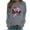 Gray 1, variant on Trendy Breast Cancer Shirts for Women Pink Ribbon Print Tops Casual Loose Raglan Long Sleeve Round Neck Pullover Hoodie Top,Gray 1,L