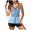 thumbnail image 2 of Traje de baño de dos piezas para mujer, trajes de baño para mujer, traje de baño de dos piezas con espalda de tirantes y estampado conservador para mujer, vestido de baño para mujer, 2 of 7