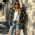 thumbnail image 5 of SCRAWLGOD Christmas Tree Long Cardigan Jackets for Women Trendy Clothes Fall Size XL Long Sleeve Casual Work Outfits for Women Elastic Long Printed Cardigan Women Party, 5 of 7