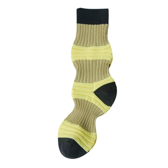 GZWYHT Crew Socks,Knee High Stockings Women Autumn And Winter Mid Tube Socks With Folds And Color Contrast Fashion Casual Pile Socks Dress Socks,Slouch Socks,Cotton Socks A