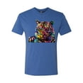 thumbnail image 2 of Wild Bobby Colorful Rainbow Siberian Tiger Animal Lover Men Premium Tri Blend Tee, Vintage Royal, Small, 2 of 5