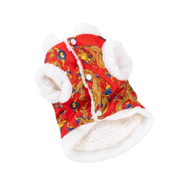 Disfraz de año Nuevo para mascotas, chaqueta de invierno para perros y gatos, adorable, cómodo y creativo, chaleco cálido para reuniones, accesorio