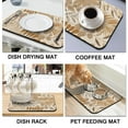 thumbnail image 4 of Stylish Coffee Maker Drying Mat (19.5x12in) - Super Absorbent Dish Drying Pad with Non-Slip Rubber Back - Ideal for Kitchen Counters, Coffee Mat Hides Stains, Crafted with Diatom Mud, 4 of 7