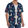 thumbnail image 4 of Xecao offers the Sea Creatures for Men's Casual Short-sleeved Shirt, a button-up collared shirt with a pocket, perfect for beach vacations and yacht travel in the Large size., 4 of 7
