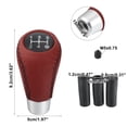 thumbnail image 4 of Unique Bargains1 Set 5 Speed Car Gear Shift Knob Black Lid Red Faux Leather with Black Thread with Accessories Black Red, 4 of 6