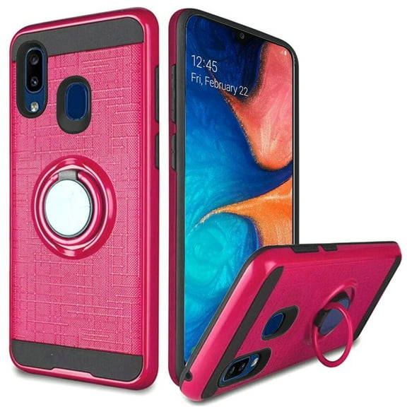 GSA Brushed Case w/Ring Stand for Samsung Galaxy A20/A50 - Hot Pink
