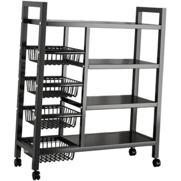 Storage Shelves with Wheels Kitchen Organizer Shelf Metal Shelving Unit for Bathroom Closet New House Warming Gifts, 90cmx135cm
