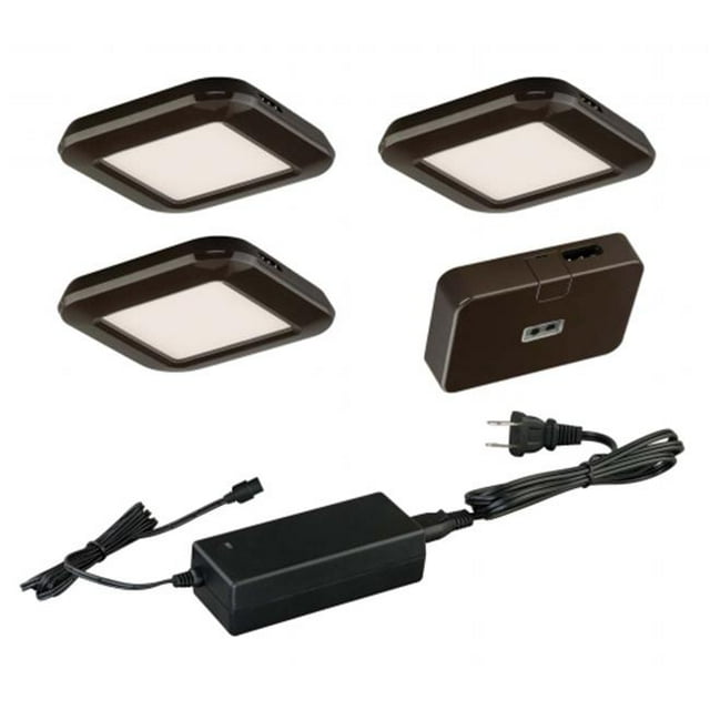 Vaxcel International X0032 Smart Lighting Low Profile Under Cabinet Puck Light Kit - Bronze