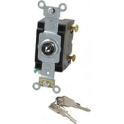 Leviton 1221-2KL 20 Amp Single-Pole Key Lock Switch Industrial - Chrome (Pkg of 10)