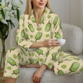 thumbnail image 6 of Fotbe Kiwi Ice Cream Pattern Long Sleeve Pajama Set for Women,Sleepwear Set,2-piece Loungewear Set,Soft PJs Comfy Nightwear with Pockets -X-Large, 6 of 7