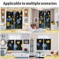 thumbnail image 6 of Blue Yellow Floral Kitchen Curtains Short 54 Inch Length, Spring Summer Pastoral Plant Leaf Grommet Top Bedroom Living Room Curtains, Light Filtering Cafe Curtain Drapes 2 Panels Set 84''x54'', 6 of 9