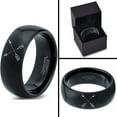thumbnail image 4 of Tungsten Archery Bow Arrows Crossed Band Ring 8mm Men Women Comfort Fit Black Dome Polished, 4 of 4