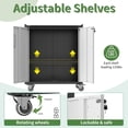 thumbnail image 6 of IKIMI 5-Piece Garage Storage Cabinet Set, Heavy Duty Metal Garage Cabinets System Workshop Set with 1* Tall Tool Cabinets+ 2 * Wall Mounted Cabinet+ 2 * Tool Cabinet with Wheels, Gray, 6 of 10