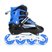 3 Size kids Adjustable Inline Skates with Light up Wheels, Outdoor & Indoor Illuminating Roller Skates, Roller skates skating shoes for Boys, Girls, Beginners Birthday Christmas Gifts