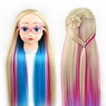 thumbnail image 1 of Daisyyozoid Tête de Mannequin Cosmétologie en Gros avec Cheveux Synthétiques et Support Réglable pour Coiffure, 1 of 6