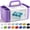 Purple, variant on Multiuse Caddy Organizer with Handle, Portable Divided Plastic Tote Bin - Art Craft, Stationary Pen Marker Crayons, Makeup Hair Supplies Storage - Bathroom, Desk Holder - Pink