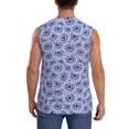 thumbnail image 4 of Uemuo Blue And White Flowers Pattern Men's Sleeveless T-Shirt,Muscle Athletic Tank Top, Moisture-wicking Quick-dry Breathable Classic Tee Top for Gym Run Outdoor Sports-Small, 4 of 8