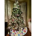 thumbnail image 4 of GZHJMY Christmas Tree Skirt Color Animal Paw Prints 48"es for Indoor Outdoor Holiday Party Office Store Cupboard Decoration, 4 of 6