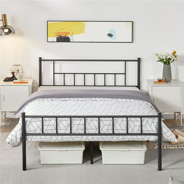 Yaheetech Metal Bed Frame With, How To Assemble A Bed Frame With Headboard And Footboard